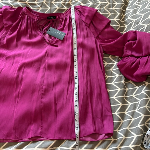 Current Air NWT Boutique Pink Magenta Long Sleeve Blouse Size Small - Picture 9 of 9
